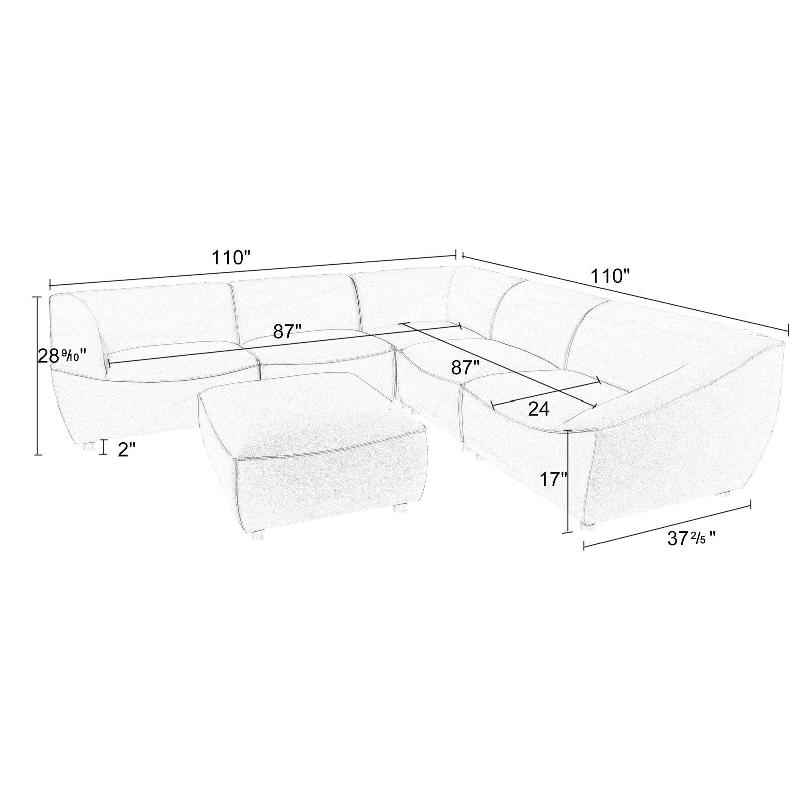 Lizzy Upholstered L-Sectional