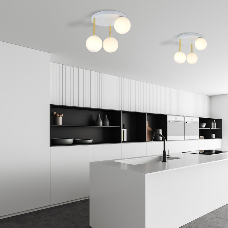 Wobna 3 - Light Geometric Chandelier, White, White