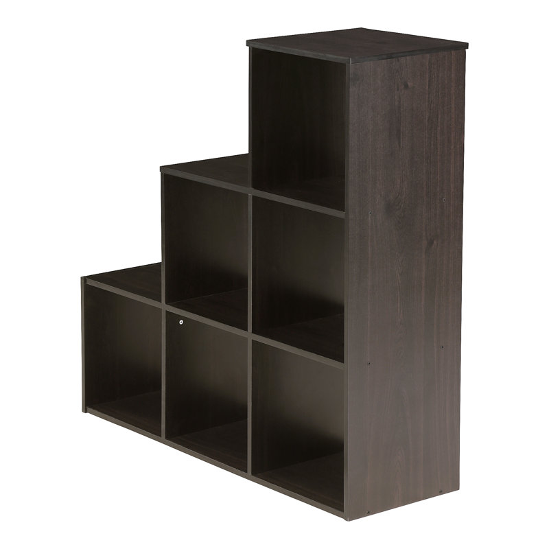 Anzalone 91.1cm H x 92.5cm W Step Bookcase, Espresso
