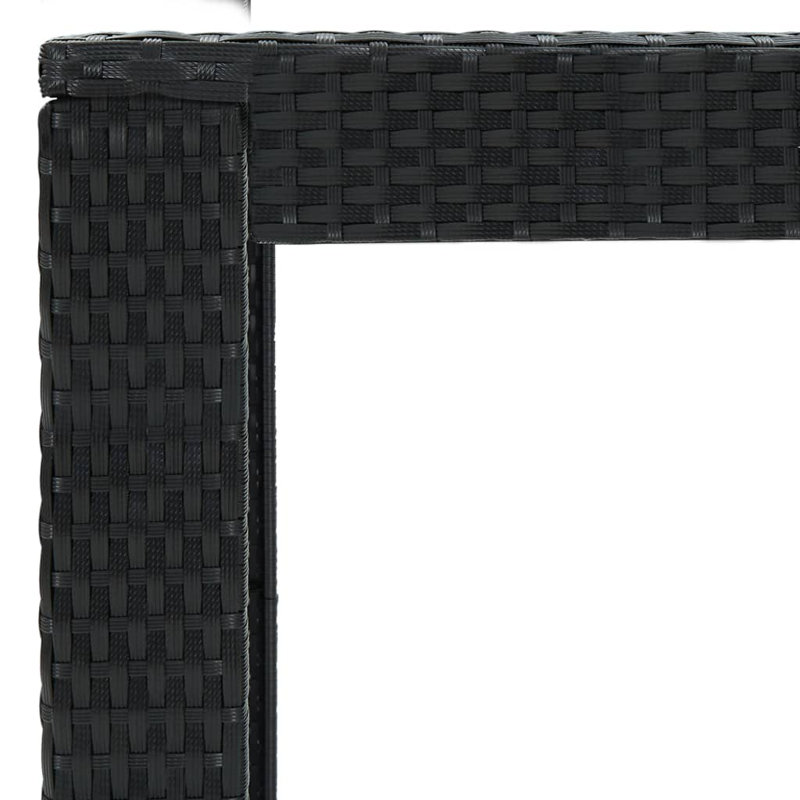 Rattan Outdoor Bar Table, Black, 23.8" W x 39.4" L x 43.5" H