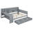 Full Size Wooden Daybed With 3 Drawers, USB Ports And Desk , Gray-638218188