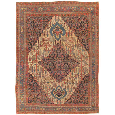 Antique One-of-a-Kind Rectangle 9'8" X 12'9" Hand Knotted Area Rug