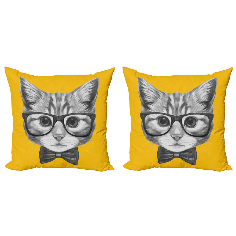 Ensemble de 2 coussins décoratifs Ambesonne Animal, 16 po x 1 po