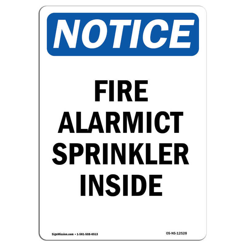Fire alarm CT Sprinkler inside Sign