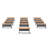 Tables Training Meeting Seminar Classroom 13Pc Beech Folding Industrial Caster Z-Base. Tables Connect.  Modesty Panel, Shelf, Power+Usb Outlet. Fold+Nest For Storage (Seating Not Included).