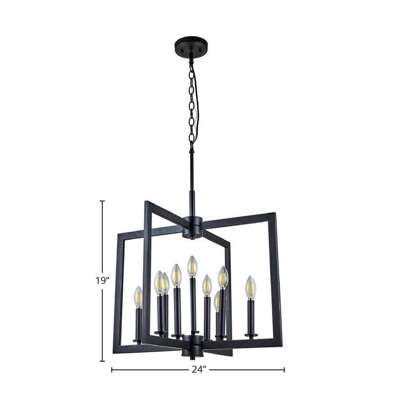 Lustre en acier 9 lumières Clamart