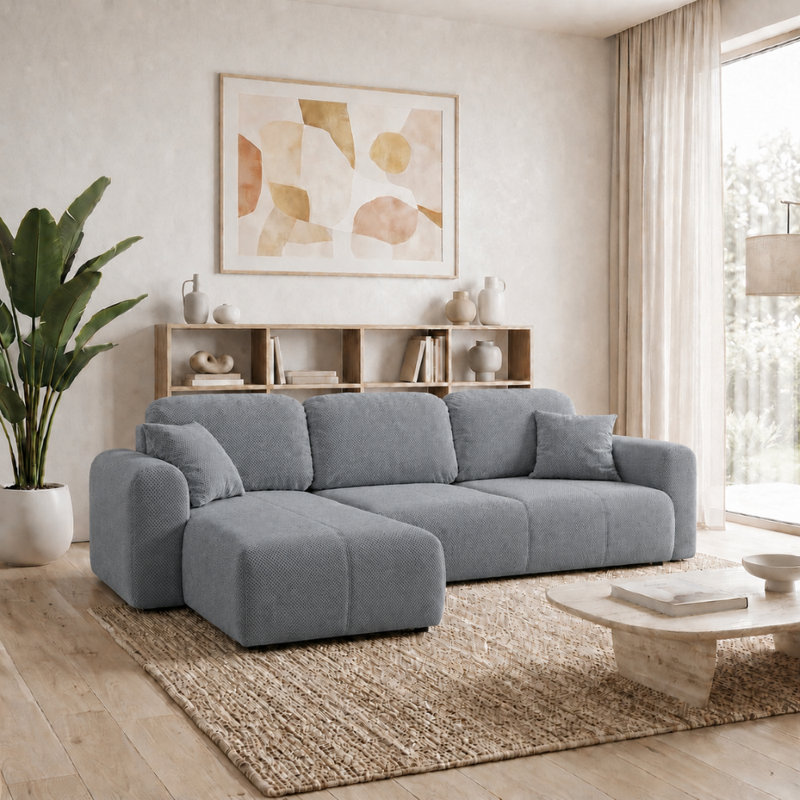 Ronnell 3 Seater Sofa Bed, Left Hand Facing Corner Sofa