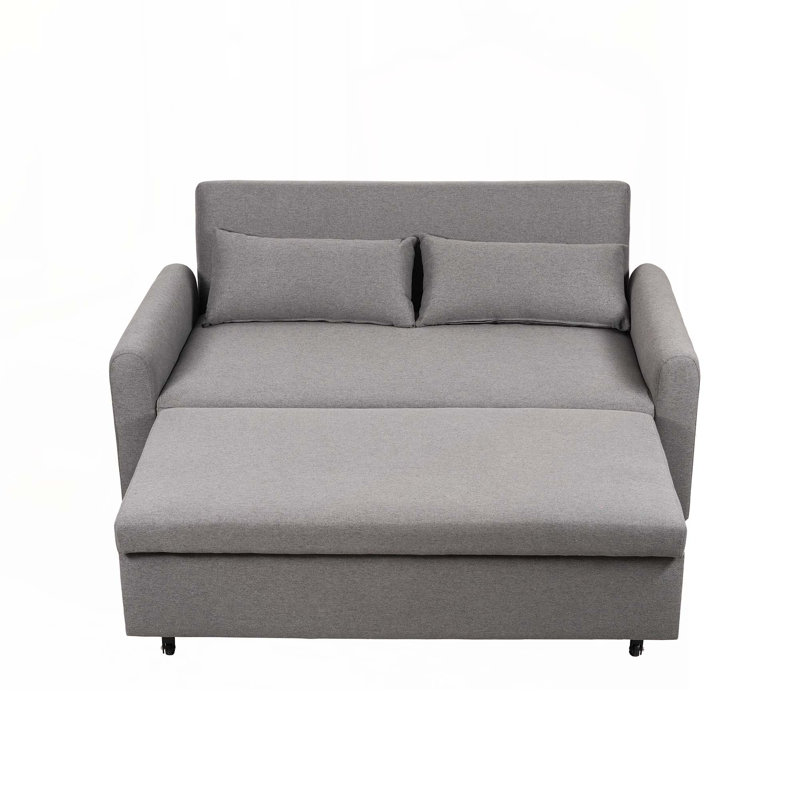 Canapé-lit escamotable de 60 po, canapé-lit 3 en 1 avec lit escamotable, causeuse futon convertible avec poches latérales et coussins lombaires pour le salon, un appartement  