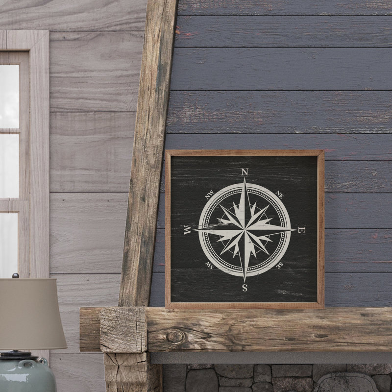 Compass Black, 12" H x 12" W