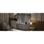 Grand lit avec bureau, lumières à DEL, station de charge - gris, mur peu encombrant pour les petites pièces, design moderne et contreplaqué, éclairage intégré gris facile à assembler, ports, bureau à domicile idéal ou invité-358927341