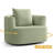 Oversized 41" Wide 360° Swivel Barrel Boucle Accent Armchair with Pillow-1554271444