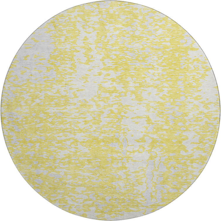 Premium Machine Washable Prisco Yellow Rug