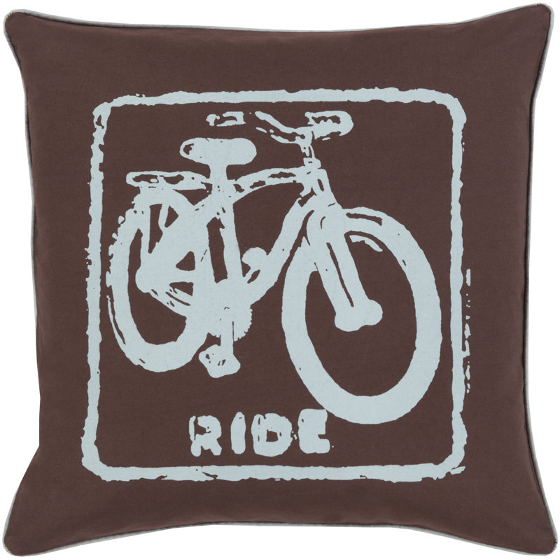 Housse de coussin 100% coton Big Kid Blocks, 22 po x 22 po, Ardoise / brun, Polyester