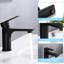Robinet de lavabo noir mat, poignée simple, laiton, fixation de trou, look contemporain, robinet en céramique, poignée de lavabo à contrôle d'eau chaude et froide, chic robuste, réglage-123061731
