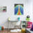 Rocket Ship Taking Off Outer Space Striped Pattern Picture Frame Graphic Art on MDF-1540811105-1540811108