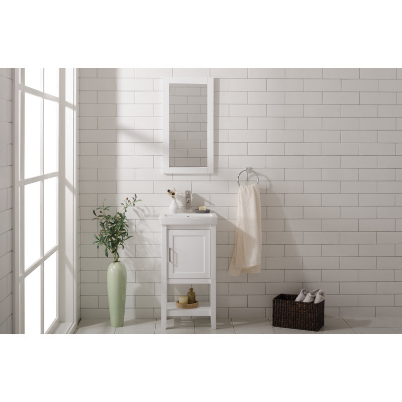 Miroir de salle de bain Brisa, Blanc, H 30 po x l 16 po