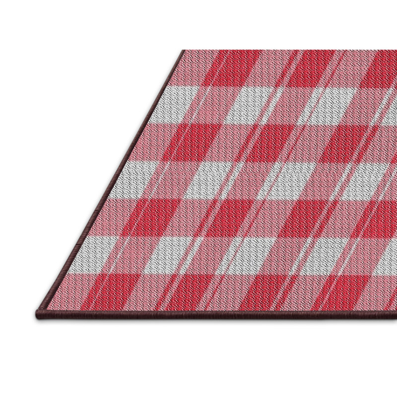 Tapis rouge à motif écossais Haubstadt, Rectangle 8 pi x 12 pi