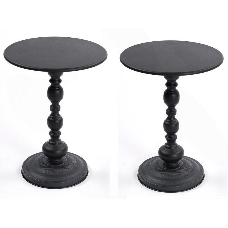 2P, table de bout vintage en métal, table d'appoint ronde pour table de chevet et table d'appoint