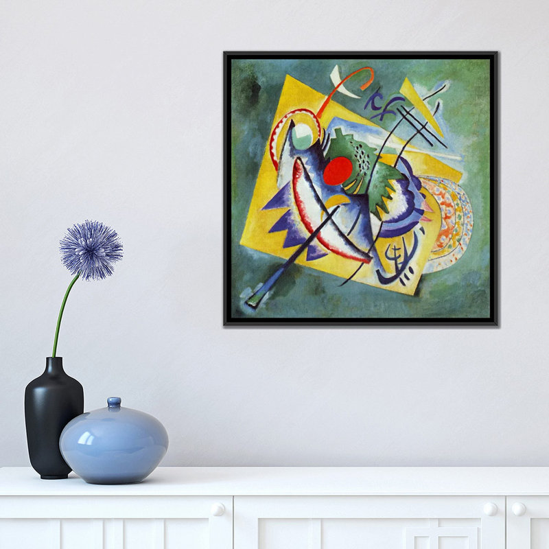 « red oval » par wassily kandinsky,, reproduction d’art sur toile, H 18 po x l 18 po x P 1,5 po, Toile avec cadre noir