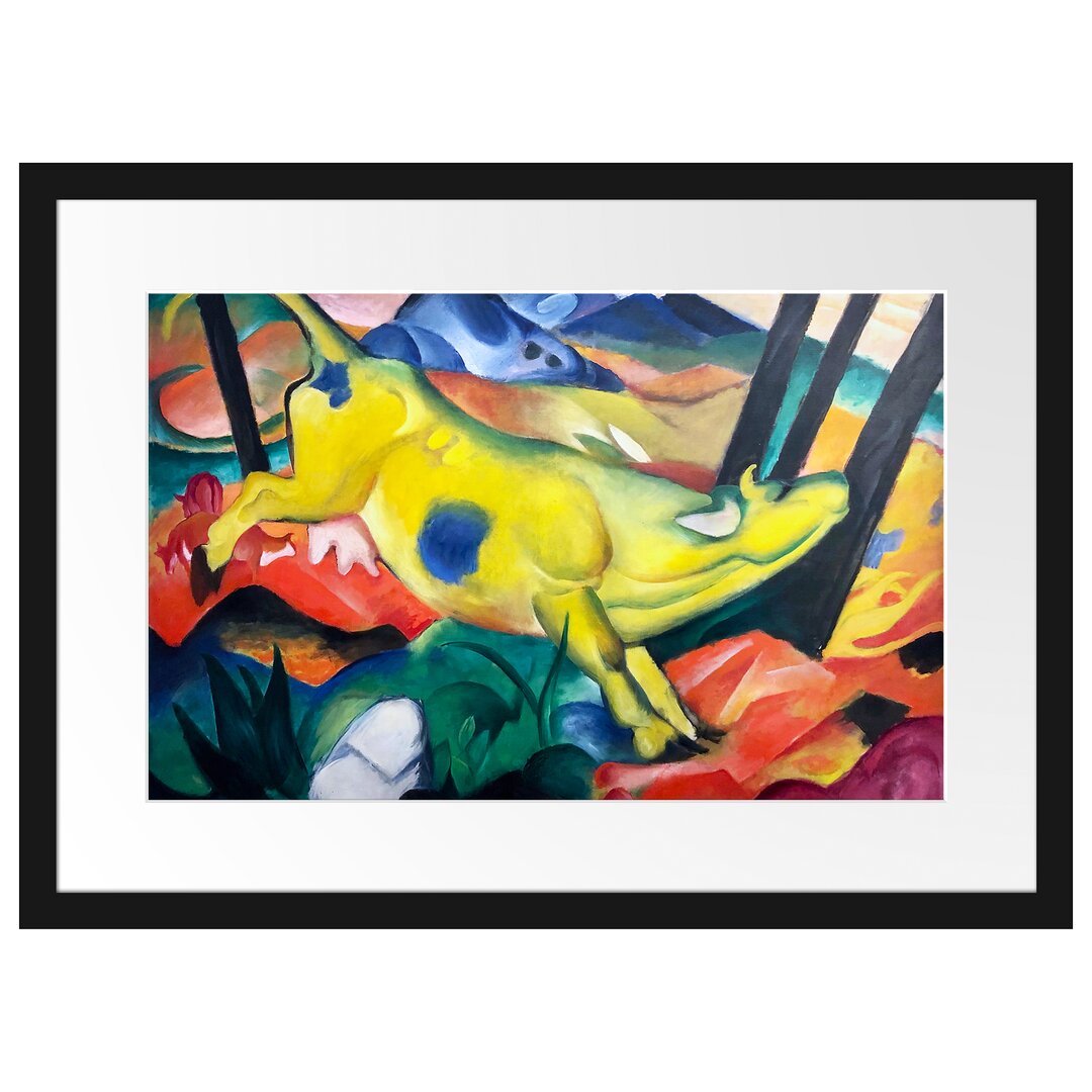 Gerahmter Kunstdruck Yellow Cow von Franz Marc