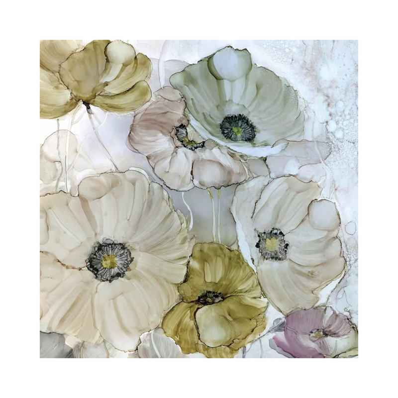 Iridescent Poppies by Carol Robinson - Wrapped Canvas Painting, 30.48 cm H x 30.48 cm W
