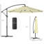 Parasols de 10 pi et accessoires avec auvent en lin beige et acier beige, conception réglable