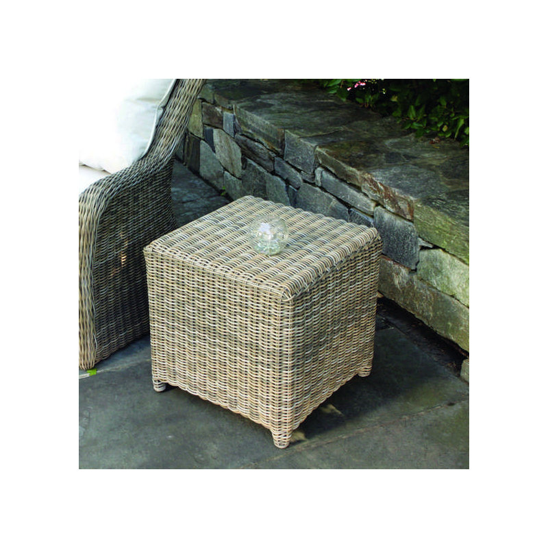 Sag Harbor Outdoor Square Side Table, Oyster
