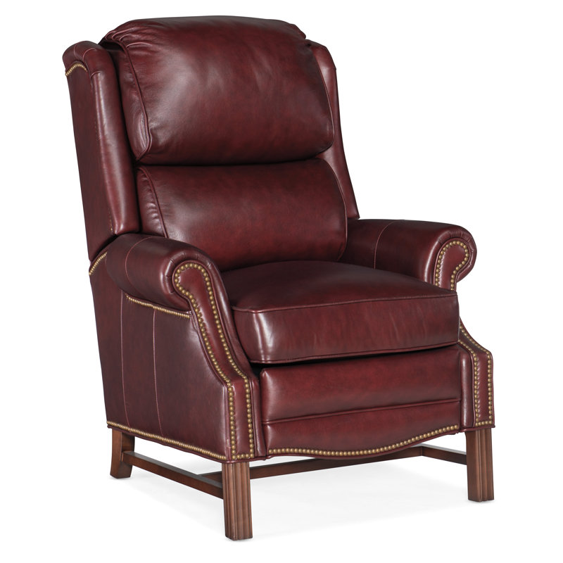 Alta Recliner, Mahogany Finish/Natural Brass Nails