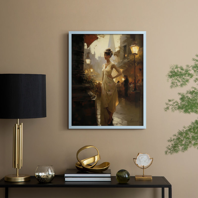 Reproduction encadrée WOMEN Series CDXLI - bois massif, H 21 po x l 17 po, Bleu