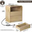 Table de chevet moderne avec station de charge et 2 tiroirs, table de chevet haute en bois de 25 pouces avec ports USB, table de bout de style Mid-Century pour la chambre à coucher, Nature Smooth-165178442