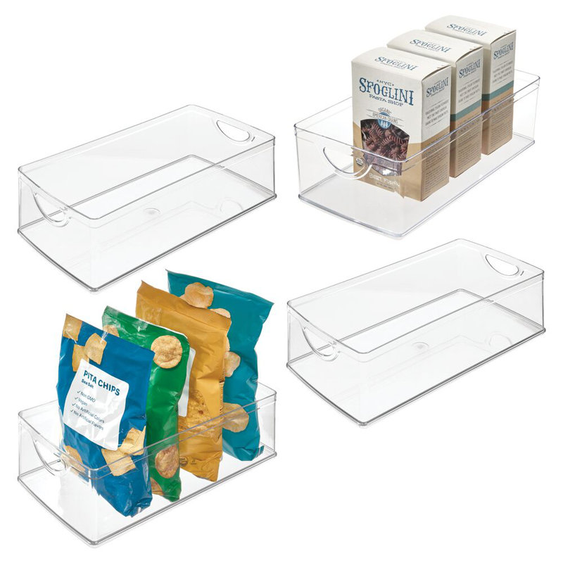 iDesign Set of 4 Plastic Kitchen Cabinet Storage Bins - Clear