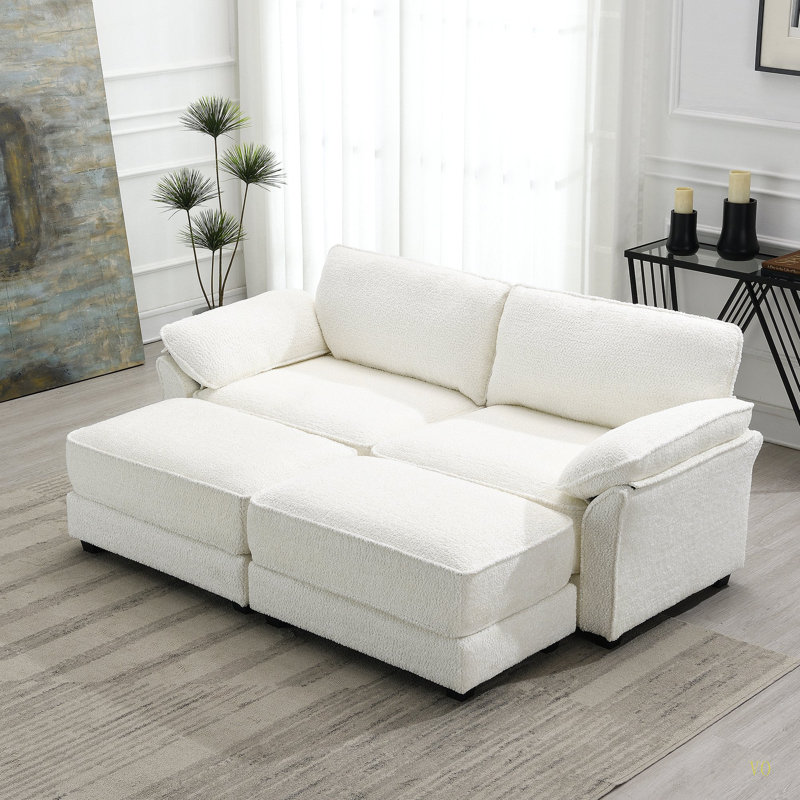 Ensemble de canapé-lit modulaire convertible Free Combination, Blanc