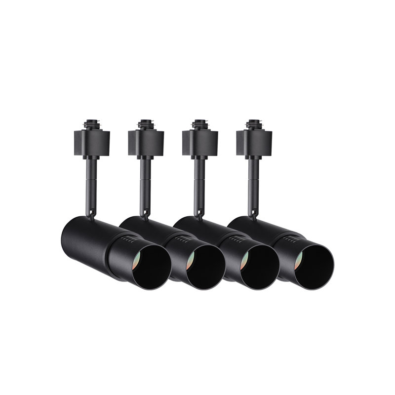 Têtes d'éclairage sur rail à DEL 5cct zoomables, têtes d'éclairage de type H 12 W, noir mat