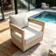 Fauteuil club d'extérieur pivotant en bois-503744708