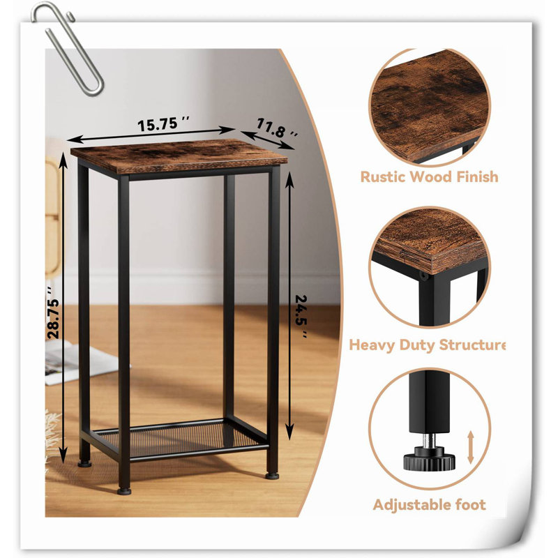 Briandra 15.75'' W Metal Nightstand