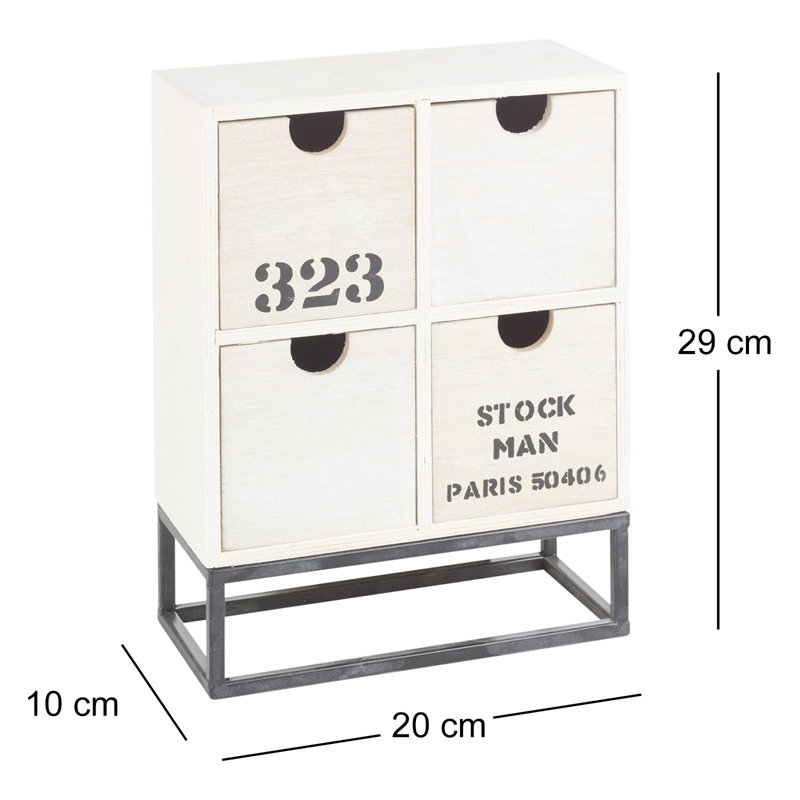 4 Drawer 20cm W Chest