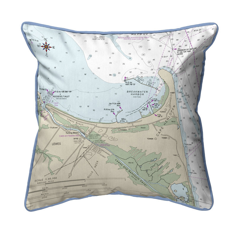 Housse de coussin intérieur / extérieur à cordon Lewes DE, 12 po x 12 po