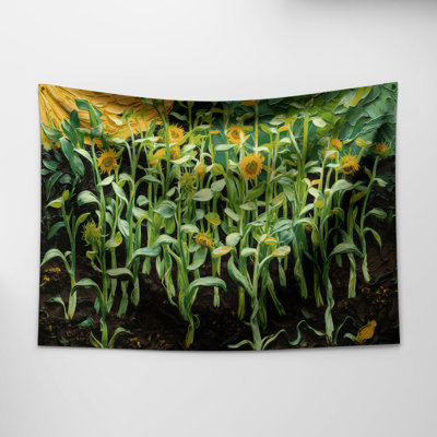 Tapisserie murale légumes et tournesols