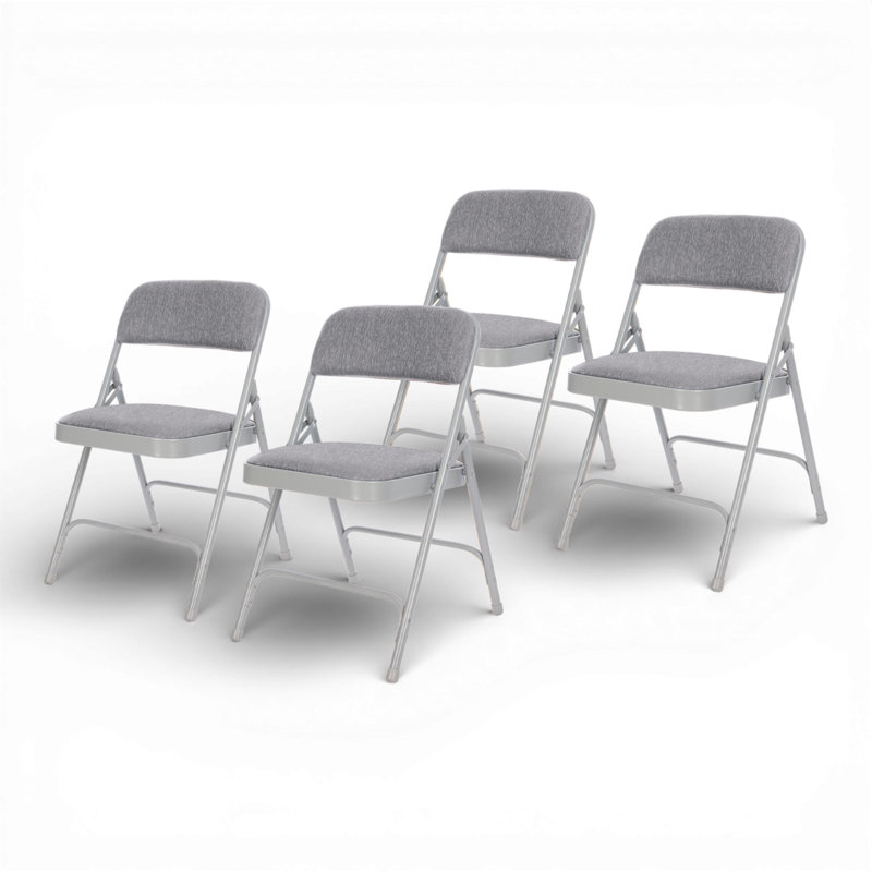 Bernadine Fabric Padded Folding Chair, Gray