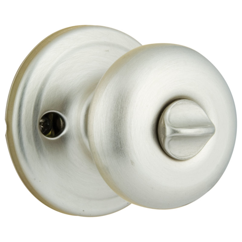 Juno Privacy Door Knob, Satin Nickel