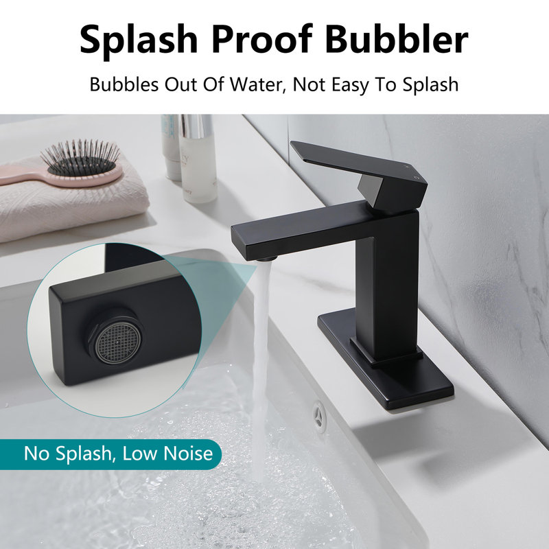 Single Hole Bathroom Faucet, Matte Black