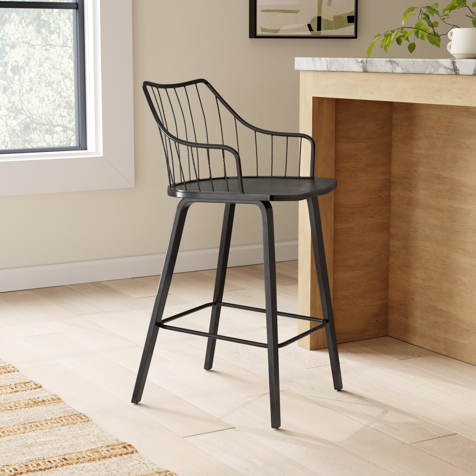 Lipman 26" Bar Stool, Black