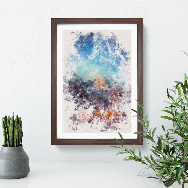 Mountain Path - Picture Frame Painting Print, 33cm H x 24cm W x 2cm D, Walnut Framed