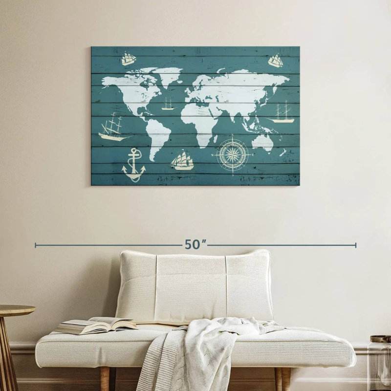 Aletra World Map, 26" H x 39" W