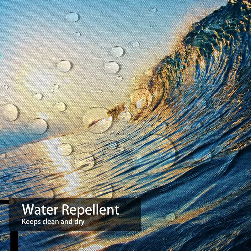 Ocean Wave Sunset Sea Surf Tide Shower Curtain with 12 Hooks, L 72 po x l 84 po