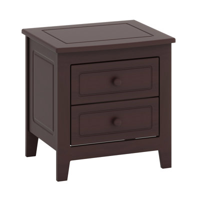Mid Century Retro 2-Drawer Nightstand with Classic Design for Bedroom