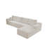 Siège modulaire 131,9 * 68,9 po, canapé modulaire rembourré pour salon, chambre à coucher, appartement, aucun assemblage requis, combinaison gratuite pour 4 PC, tissu en velours côtelé moelleux, blanc-459928496-454237292