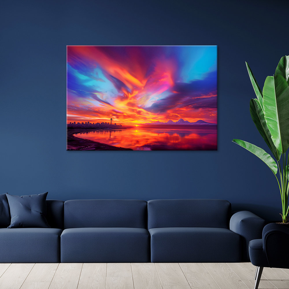 Leinwanddruck, Abstrakter Himmel über der Stadt - Wrapped Canvas Print