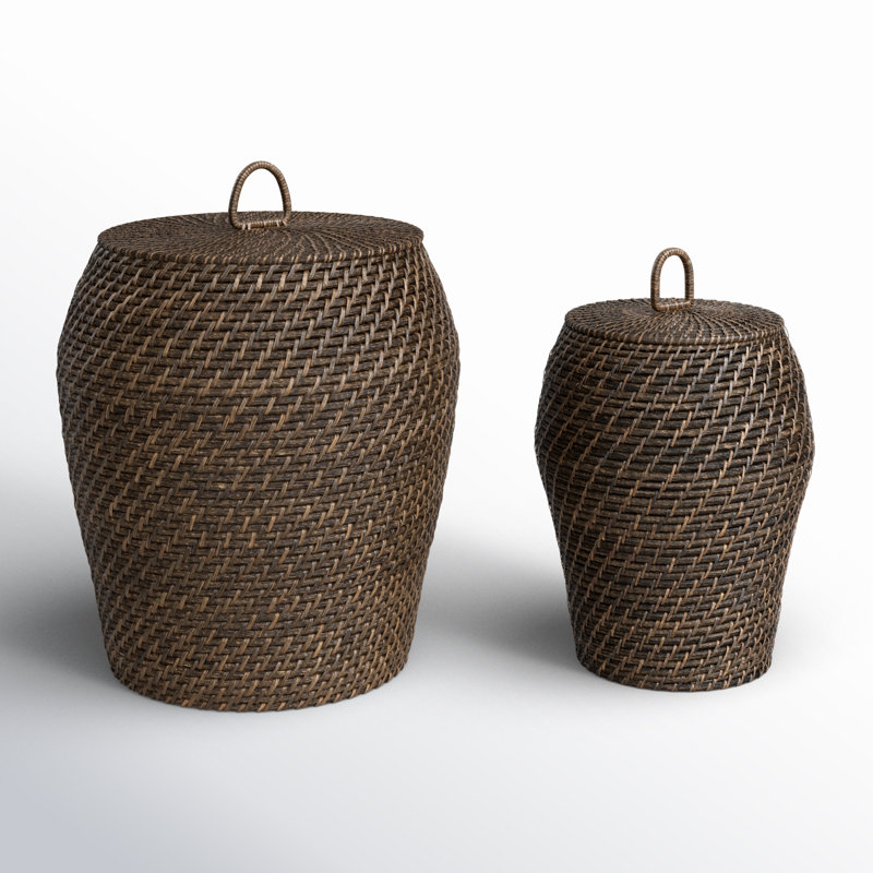 Birch Lane™ Rattan Basket, Black