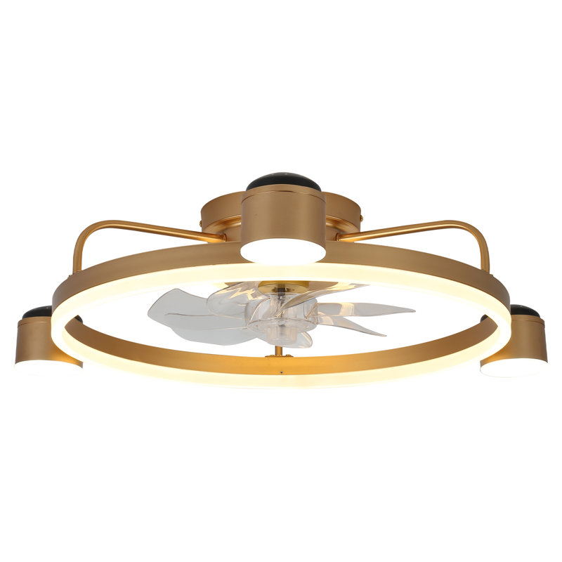 Ventilateur de plafond moderne 28 po avec lumière DEL et télécommande, ventilateur de profil bas, ventilateur de plafond intelligent
